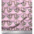 thumbnail image 1 of Soimoi Cotton Duck Fabric Feather,Branch & Sloth Cartoon Decor Fabric Printed Yard 56 Inch Wide, 1 of 3