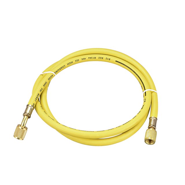 Unique Bargains 1.5m 1/4 SAE Thread Connector 600PSI Refrigeration Charging Hose Tube Yellow