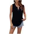 thumbnail image 2 of IROINID Camisole pour Femmes, Débardeurs pour Femmes T-Shirts d'Été Col Rond Sans Manches Décontractés Amples Blouses Noir m, 2 of 7