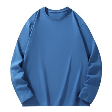 Cameland Men's Casual Cotton Tops Solid Crewneck Long Sleeve Plus Size T-Shirt Basic Pullover tee Shirt