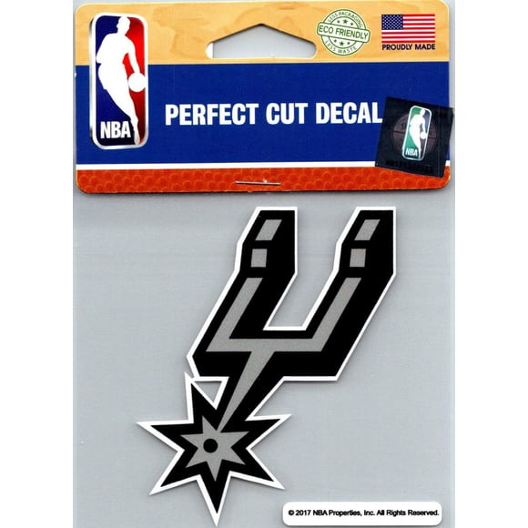 Autocollant de Basket-Ball sous Licence San Antonio Spurs Perfect Cut Colour 4"x4"