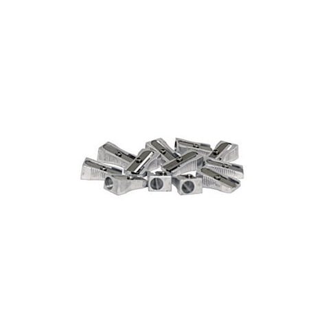 School Smart Taille-Crayon à Trou Unique en Aluminium - Lot de 12 - Argent