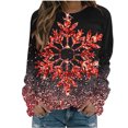 thumbnail image 1 of Pisexur Chandail en Molleton de Noël pour Femmes Sans Capuche Imprimé Graphique Vacances Col Rond Chandail en Molleton Ample Surdimensionné Automne Mode Décontracté Chandail-Over Manches Longues pour Femmes, 1 of 4
