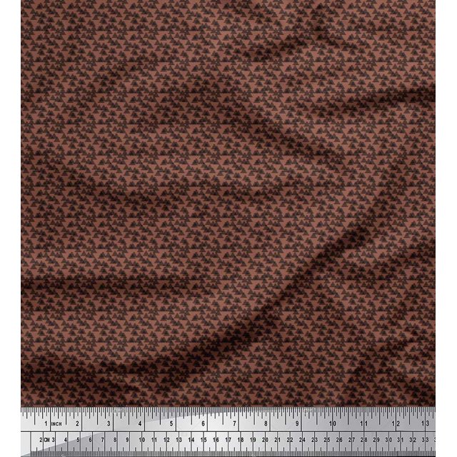 Soimoi Silk Fabric Triangle Shirting Printed Fabric 1 Yard 42 Inch Wide