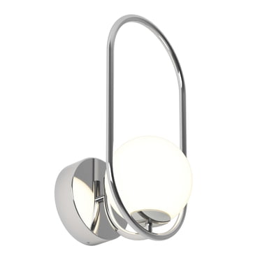 Artika Bloom Contemporary LED Wall Sconce Light Chrome Frosted Diffuser