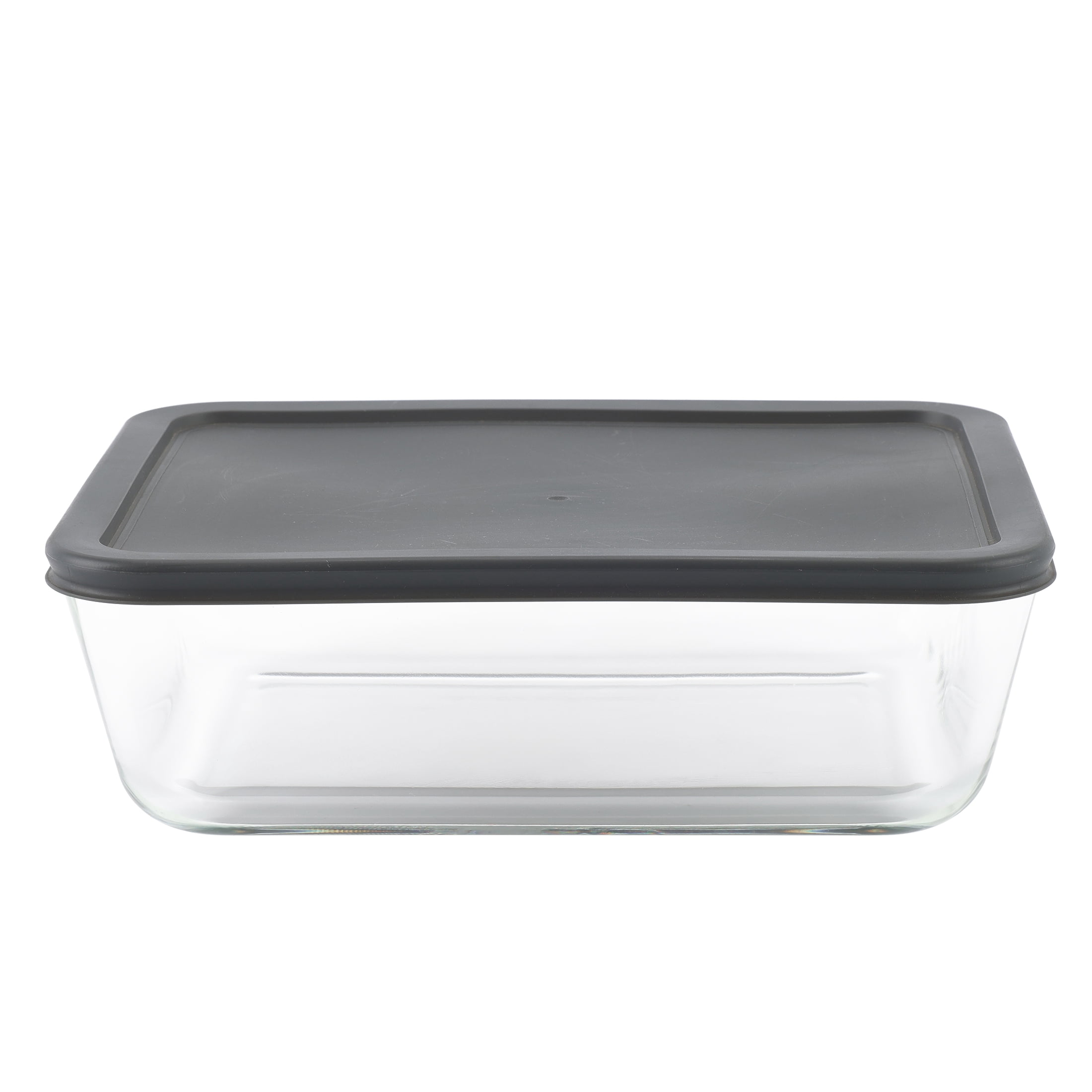 Mainstays Rectangle Glass Food Storage Container with PE Lid 2.5 L
