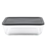 Mainstays Conteneur de stockage alimentaire en verre rectangle avec PE Couvercle 2.5 L