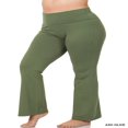 thumbnail image 3 of CHUANK Womens & Plus Stretch Cotton Fold-Over High Waist Bootcut Workout Flared Yoga Pants, 3 of 4