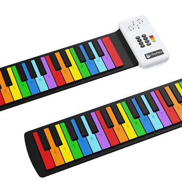 Udreamer 49 Key Digital Piano Keyboard, Roll Up Portable Electric Foldable Piano with Number Notes, Rainbow