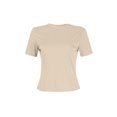 thumbnail image 3 of Wangsaura Womens Crewneck Short Sleeve Ribbed T-Shirt Slim Fit Tops Solid Basic Tee, 3 of 7