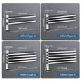 thumbnail image 2 of Swivel Out Towel Racks with Hooks 2-Bars Foldable Arms Bath Towel Hanger Wall Mount Towel, 2 of 8
