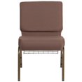 thumbnail image 3 of HERCULES Series 21''W Church Chair in Plum Fabric with Cup Book Rack - Gold Vein Frame, 3 of 9