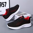 thumbnail image 4 of Mens Lightweight Breathable Knit Running Shoes - Soft EVA Sole, Lace Up, Mesh Inner, Comfy Solid Color Sneakers for Outdoor Jogging, Casual Daily Wear in Spring, Summer, Fall Seasons, 4 of 5