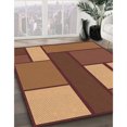 thumbnail image 3 of Ahgly Tapis Rond Lavable en Machine Intérieur Transitionnel Orange, 4 Pieds Rond, 3 of 7