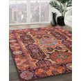 thumbnail image 2 of Ahgly Company Tapis d'Intérieur Carrés Abstraits Rouge Brique de Feu Abstrait, 7 Pieds Carré, 2 of 6