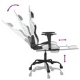 thumbnail image 5 of vidaXL Chaise de Gaming avec Repose-Pieds Similicuir Blanc et Noir, 5 of 5