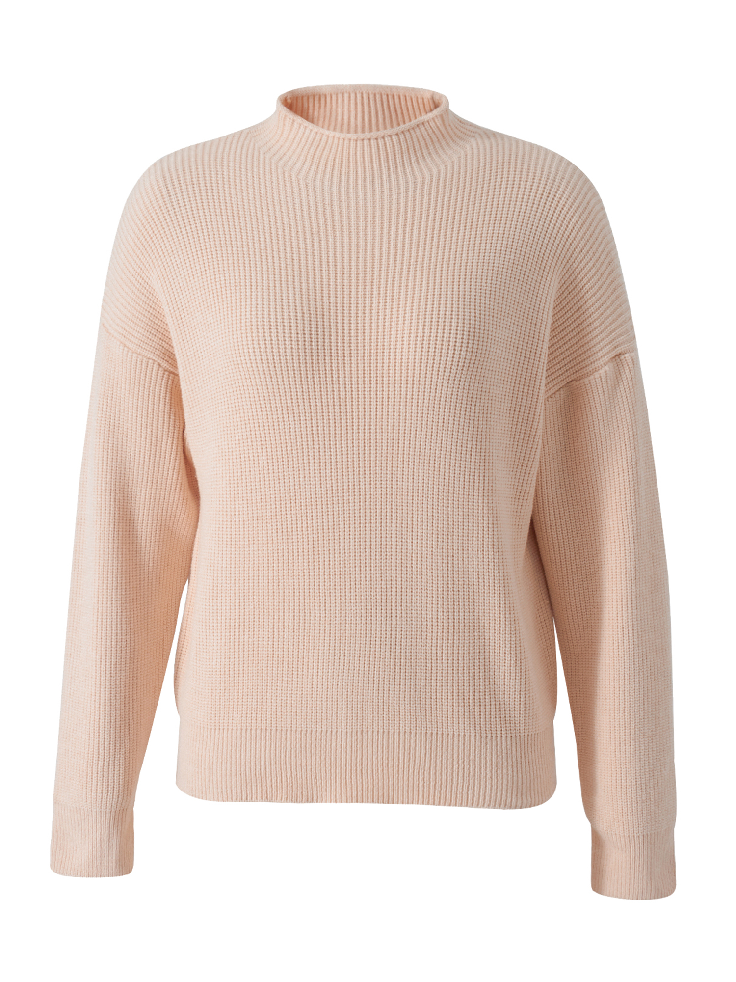 Fortune Women Mock Neck Sweaters Solid Color Long Sleeve Loose Knit Pullover