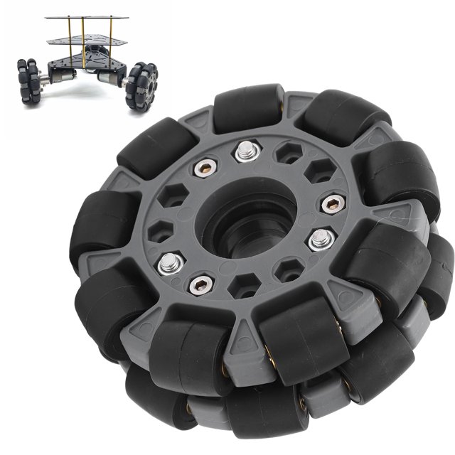 100mm Plastic Omni Wheel, Wheel Loading Omni Directional Double Omni Wheel 14049 Plastic for Robot for Racing Wheel 14049