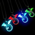 thumbnail image 4 of Glow Flame Dragon Necklace Personality Punk Glow Pendant Animal Sweater Chain, 4 of 6