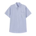 thumbnail image 2 of JDQJBZ Mens Hooded Shirt Check Print Short Sleeve Button Front Casual Summer Tee, 2 of 5