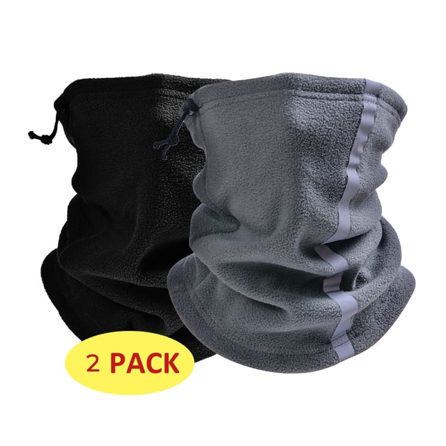 Lot de 2 Cache-Cou pour Hommes et Femmes, Masque de Ski par Temps Froid en Noir et Gris. Ces Cache-Cou Unisexes Sont Faits de Tissu Doux, Extensible et durable, Conçus pour les Activités Hivernales comme le Ski, la Randonnée et le Cyclisme. Chacun Comprend un Cordon de Serrage Ajustable pour un Ajustement Sécuritaire et Peut Être Porté comme Cache-Cou, Cagoule Ou Tuque. les Couleurs Noir et Gris Sont Résistantes aux Taches et Polyvalentes pour Diverses Tenues.
