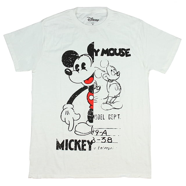 Disney Men's Mickey Mouse Vintage Half And Half Design T-Shirt (Large)