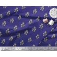 thumbnail image 3 of Soimoi Silk Fabric Leaves & Floral Block Printed Fabric 1 Yard 42 Inch Wide, 3 of 3