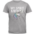 thumbnail image 1 of Mon Animal Spirituel Unicorn Gris Chiné T-Shirt pour Adulte, 1 of 1