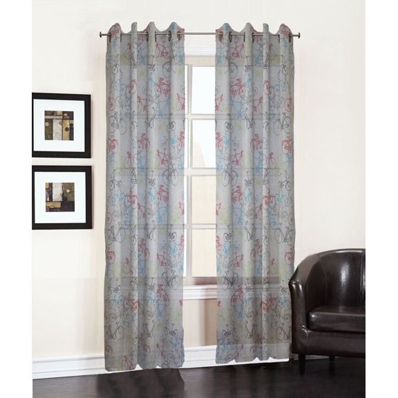 No. 918 Voile Print Pole Top Curtains