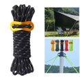 thumbnail image 4 of Cordon de Tente guyline Réfléchissant 13 Pi avec Ajusteur en Aluminium Corde de Camping pour la Randonnée - Noir, 4 of 8