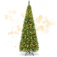 thumbnail image 1 of Gymax 7.5ft Pre-Lit Pencil Christmas Tree Traditional Indoor Decoration, 1 of 10