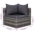 thumbnail image 4 of vidaXL 9 Piece Garden Lounge Set with Cushions Poly Rattan Grey, 4 of 5