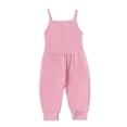 thumbnail image 4 of Girls Childrens Summer Solid Color Romper Sling Sleeveless Backless Short Jumpsuit, 4 of 9