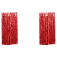 thumbnail image 3 of Wweixi Customized Fringe Curtain For Exquisite Anniversary Party Decorations Luster Red 2Set, 3 of 5