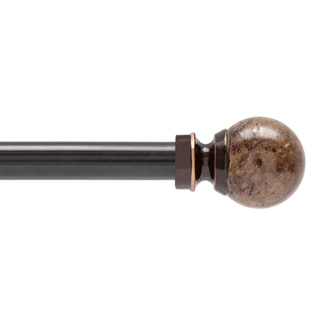 Mainstays Tringle à Rideaux de Café Petite Jillian Ajustable 48 à 84 Po, Fini Brun Marbré, Diamètre 1/2 Po, Télescopique de 48 à 84 Po, Comprend des Supports de Montage et de la Quincaillerie, Idéale pour Rideaux Légers et Voilages sur Petites Fenêtres.