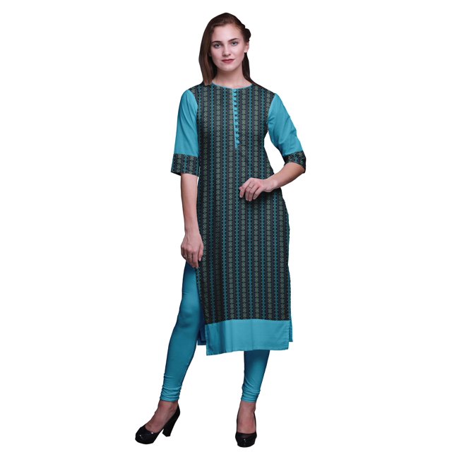 Bimba Robes Tuniques Droites pour Femmes Imprimé Kurta d'Été