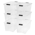 thumbnail image 1 of IRIS 51 L Clear Plastic Storage Box with Latches 6 Pack, 1 of 9
