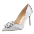 thumbnail image 1 of Escarpins pour Femmes Élégants à Strass, Talons Hauts, Chaussures Aguichant Fines à Bout Pointu, Chaussures Simples, 1 of 9
