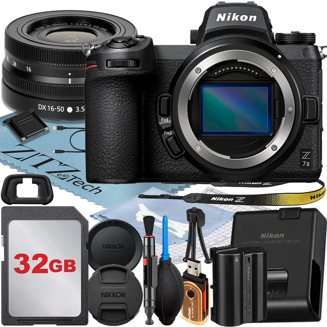 Nikon Z7 II Mirrorless Camera with NIKKOR Z DX 16-50mm VR Zoom Lens + 32GB Memory Card + ZeeTech Accessory Bundle