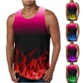 thumbnail image 1 of Qertyioot Independence Day Men Casual Fashion Gradation Printing Pullover Round Neck Sports Tank Tops, 1 of 5