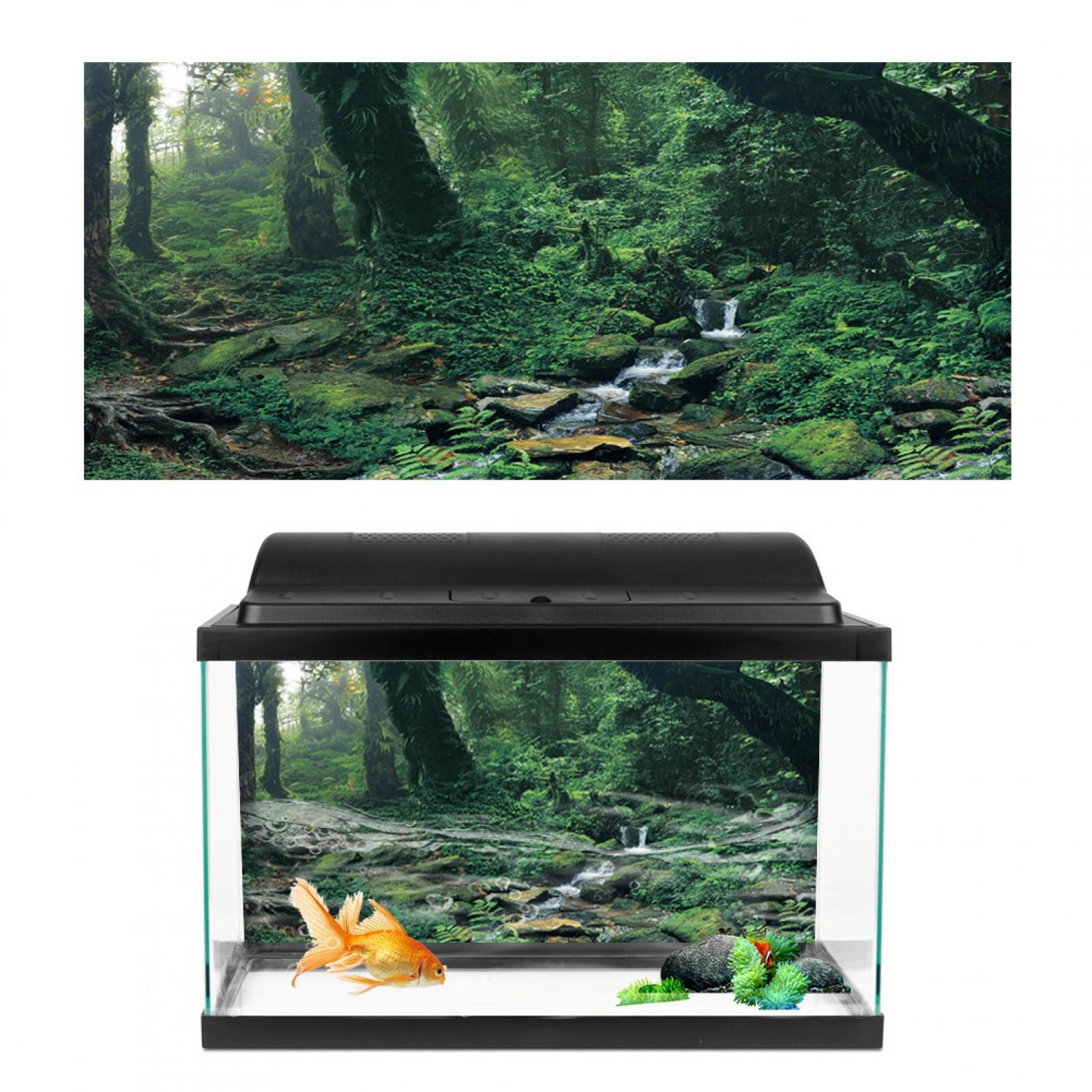 PVC Fish Tank Poster, Riverway Fish Tank Background Poster, Pets Animals Fish Tank For Aquarium