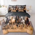 thumbnail image 1 of YST Galloping Horse Bedding Comforter Set Rustic Farmhouse King Size 7pcs, 3D Wildlife Print, 1 of 4