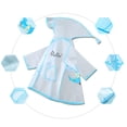 thumbnail image 4 of GPOECD Children’s Baby Hooded Cartoon Rabbit Pattern Cute Transparent Rain Ponchos Rainwear for Kids Blue,S, 4 of 5