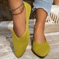 thumbnail image 2 of Womens Mesh Pointy Toe Dressy Shoes Breathable Spring Fall Slip on Low Heels Walking Flat Office Work Loafers, 2 of 6