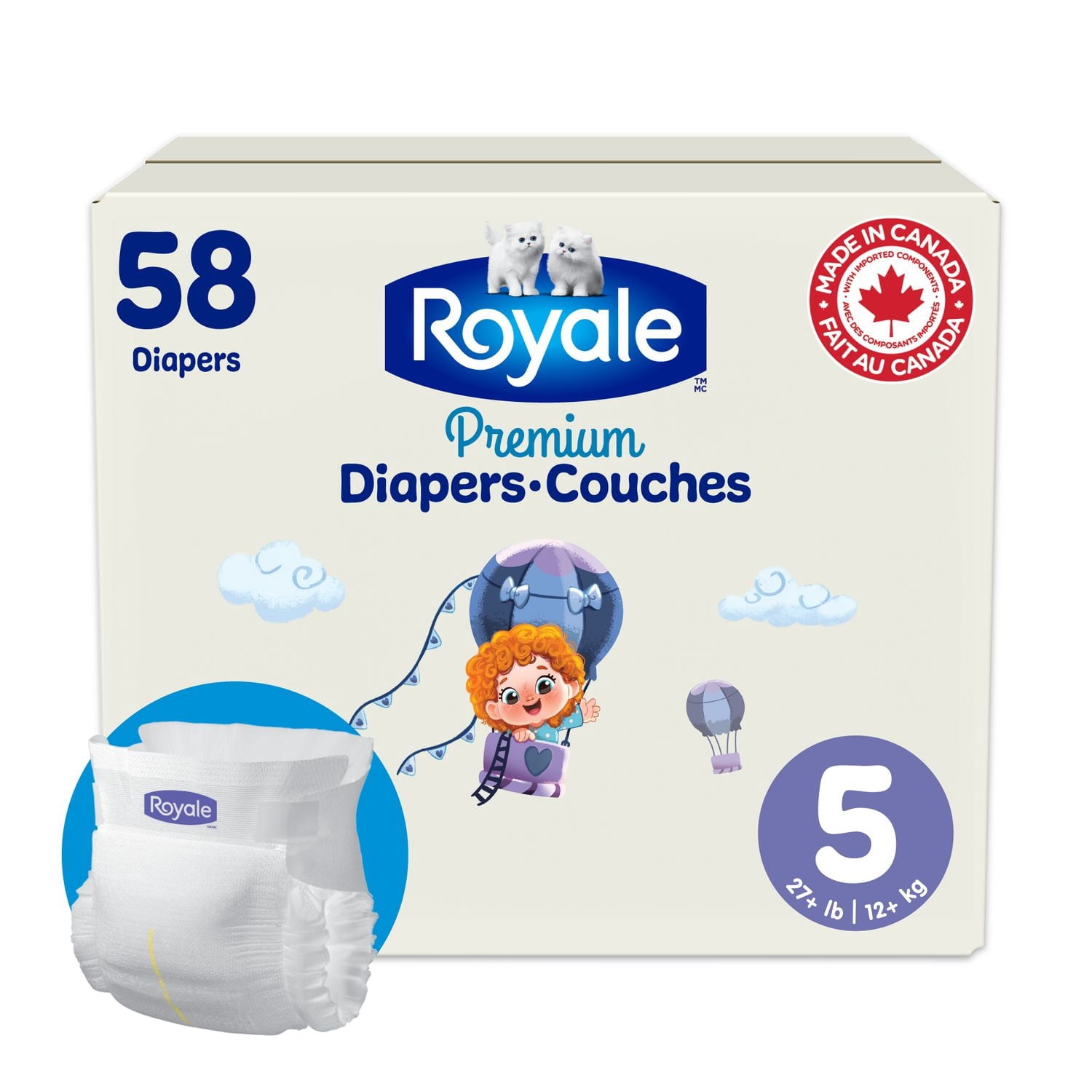 Royale Premium Diapers, Super Pack, Disposable Baby Diapers