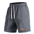 thumbnail image 2 of Mens Shorts Clearance Sale, Mens Drawstring Shorts Carpenter Shorts Big Men Cargo Shorts Mens Sweat Shorts Cargo Shorts Mens Shorts for Men Beach, Gray, 3XL, 2 of 4