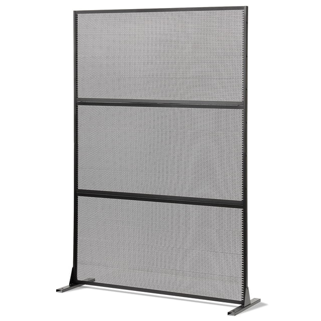 Costway 72"H x 48"W Metal Privacy Screen with Expansion Bolts & Connection Screws, Outdoor