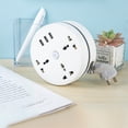 thumbnail image 3 of Clearance! beishanbush Tool Bag Power Strip for Travel 3 Socket Extension Cable with 3 Usb A 2500W 10A Multi Power Strip Plug Extension with 6.5 Ft Rollable Extension White One Size Multi-Color, 3 of 8