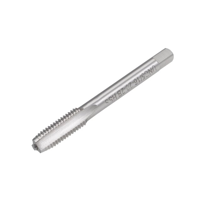 Unique Bargains Machine Tap 5/16-20 Pas de Filetage UNC 2B 3 Cannelures Acier Haute Vitesse HSS. une Machine Tap Ton Argent avec 3 Cannelures Droites pour un Enfilage Efficace, Faite d'Acier Haute Vitesse (HSS). l'Outil Mesure 70mm (2.7 Pouces) de Longueur Totale, avec une Longueur de Filetage de 23mm (0.9 Pouces) et une Largeur de Côté de Corps de 5mm (0.2 Pouces). Convient pour Percer, Tarauder et Couper sur des Métaux Souples, des Plaques d'Aluminium et du Fer
