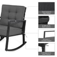 thumbnail image 4 of Patiojoy Outdoor Wicker Rocking Chair Glider Rattan Rocker Recliner with Grey Cushion, 4 of 7